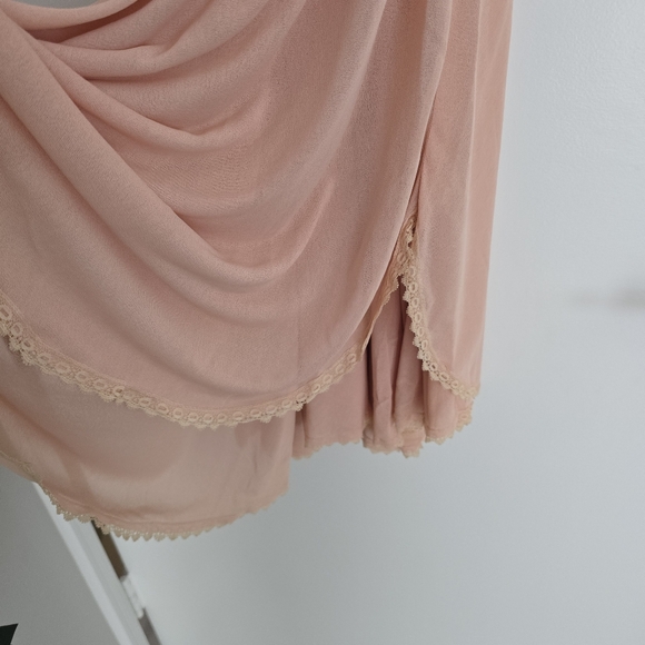 Vintage Pink Maxi Dress Set – Crochet Lace Trim Coquette Style - Picture 9 of 13